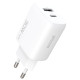 Сетевое зарядное устройство Proove Silicone Power 2 USB-A+USB-C (30W · 3A) (White)