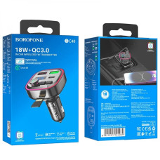 FM-модулятор Borofone BC48 2xUSB-A+USB-C (18W · 3A) (Black)