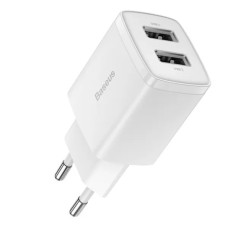 Сетевое зарядное устройство Baseus Compact 2xUSB-A (10.5W · 2A) (CCXJ010202) (White)