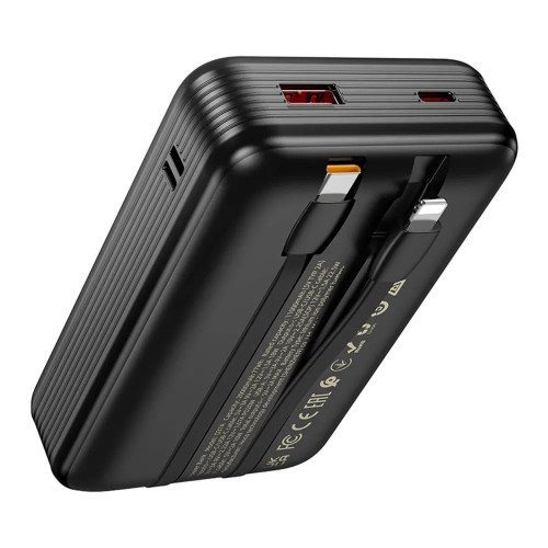 Повербанк Hoco Q37A 22.5W+PD20W з кабелем C та L (20000 mAh) (Black)