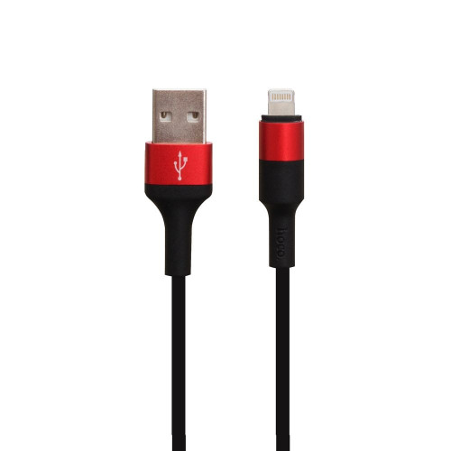 Кабель Hoco X26 USB-A – Lightning (1 м · 10W · 2A) (Black/Red)