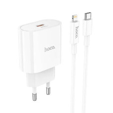 Мережевий зарядний пристрій Hoco C94A USB-C (20W · 3A) з кабелем Type-C – Lightning (White)