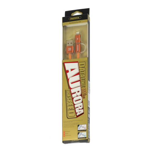 Кабель Remax RC-020t USB-A – Lightning/Micro-USB (1 м) (Orange)