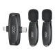 Беспроводной петличный микрофон XO MKF010 Twin Type-C + Lightning (Black)