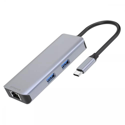 USB-хаб Proove Iron Link 6в1 (2xUSB 3.0 · SD · RJ45 · HDMI) (Silver)