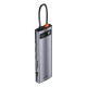USB-хаб Baseus Metal Gleam Series 30Hz Version 5в1 Type-C (3xUSB 3.0 · HDMI 4K · Type-C · 100W) (Gray)