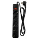 Мережевий фільтр Maxxter SPM5-G-6B на 5 розеток (15W · 3A · 4xUSB-A · 1.8 м) (Black)