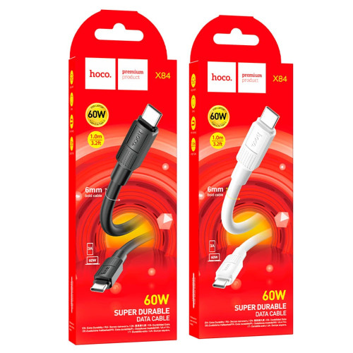 Кабель Hoco X84 Type-C – Type-C (1 м · 60W · 3A) (Black)
