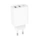 Сетевое зарядное устройство Borofone BA105A 2xUSB-A+USB-C (15W · 3A) (White)