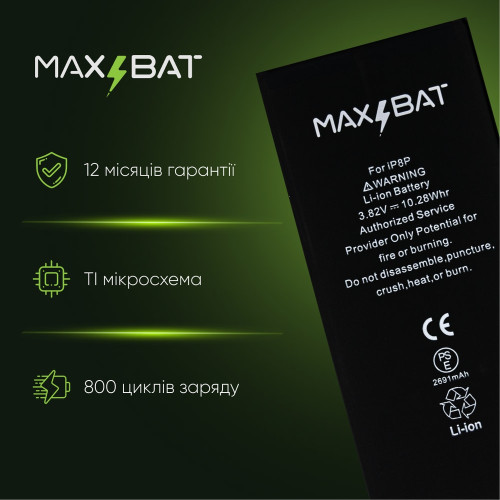 Акумулятор для Apple iPhone 8 Plus (2691 mAh) (Max Bat)