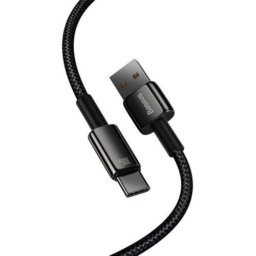 Кабель Baseus Tungsten Gold USB-A – Type-C (1 м · 100W · 5A) (Black)