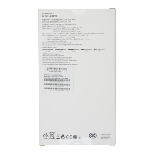 Повербанк Samsung EB-P5300 PD25W Super Fast Charger (20000 mAh) (Black)