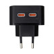 Сетевое зарядное устройство Monoko MAC012 2xUSB-C (40W · 3A) (Black)