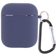 Чохол для AirPods 1/2 Silicone Case with Fibra (Midnight Blue)