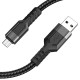 Кабель Hoco U110 USB-A – Micro-USB (1.2 м · 12W · 2.4A) (Black)