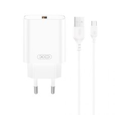 Мережевий зарядний пристрій XO CE33 (18W · 3A) з кабелем USB-A – Type-C (White)
