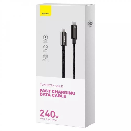 Кабель Baseus Tungsten Gold Type-C – Type-C (2 м · 240W) (Black)