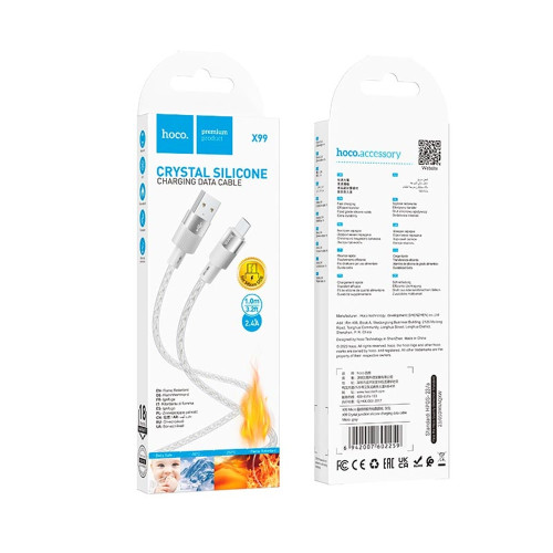 Кабель Hoco X99 USB-A – Micro-USB (1 м · 12W · 2.4A) (Gray)