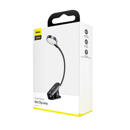 Настільна лампа на прищепці Baseus Comfort Reading Mini (Dark Gray)