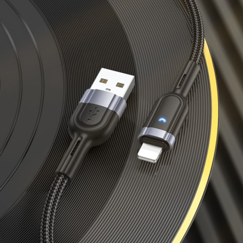 Кабель Hoco U117 USB-A – Lightning (1.2 м · 12W · 2.4A) (Black)