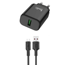 Мережевий зарядний пристрій Avantis A435 USB-A (18W · 3A) з кабелем USB-A – Micro-USB (Black)