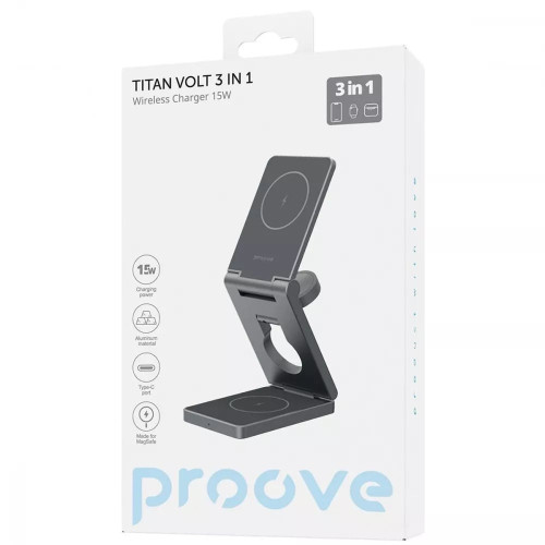 Беспроводное зарядное устройство Proove Titan Volt 3в1 (15W) (Gray)