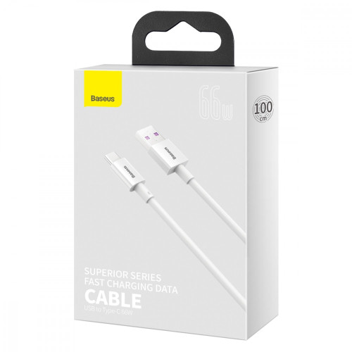 Кабель Baseus Superior Series Fast Charging USB-A – Type-C (1 м · 66W · 6A) (CATYS-02) (White)