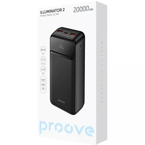 Повербанк Proove Illuminator 2 22.5W (20000 mah) (Black)