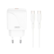 Сетевое зарядное устройство XO L141 USB-C (20W · 3A) с кабелем Type-C – Type-C (White)