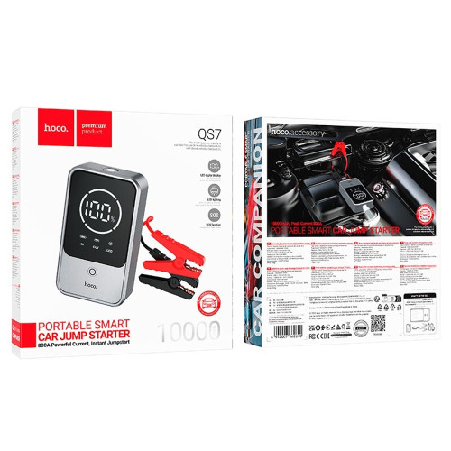 Повербанк Hoco QS7 800 A Jump Starter (10000 mAh) (Gray)