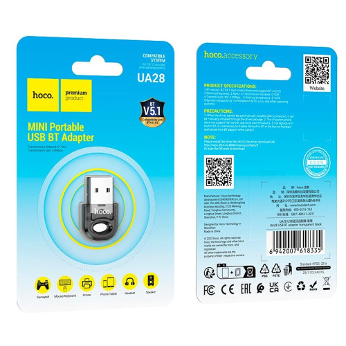 Bluetooth Adapter Hoco UA28 black
