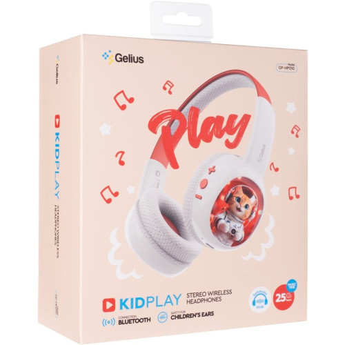 Наушники bluetooth Gelius KIDPlay GP HP-010 white red