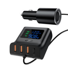 Автомобильное зарядное устройство Acefast B8 4xUSB-A+USB-C (90W · 3A) (Black)