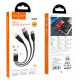 Кабель Hoco U104 Ultra charging 3-в-1 USB-A – Lightning/Micro-USB/Type-C (1.2 м · 66W · 6A) (Black)