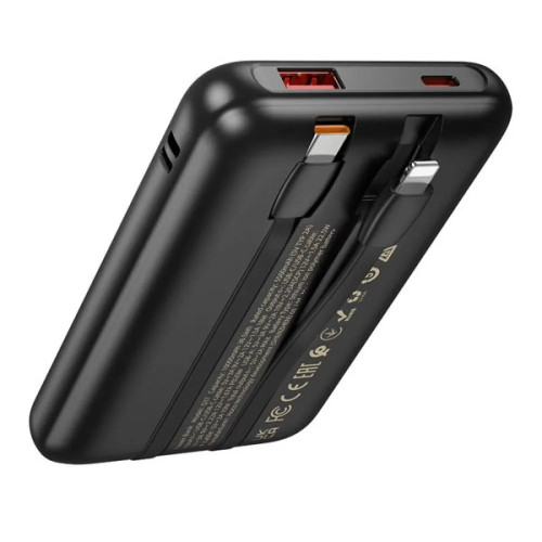 Повербанк Hoco Q37 22.5W+PD20W с кабелем C и L (10000 mAh) (Black)