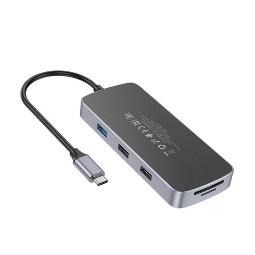 USB-хаб Hoco HB33 10в1 Type-C (0.13 м) (Gray)