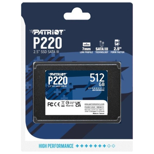 SSD-накопичувач Patriot P220 Series 512GB 2.5 SATA III