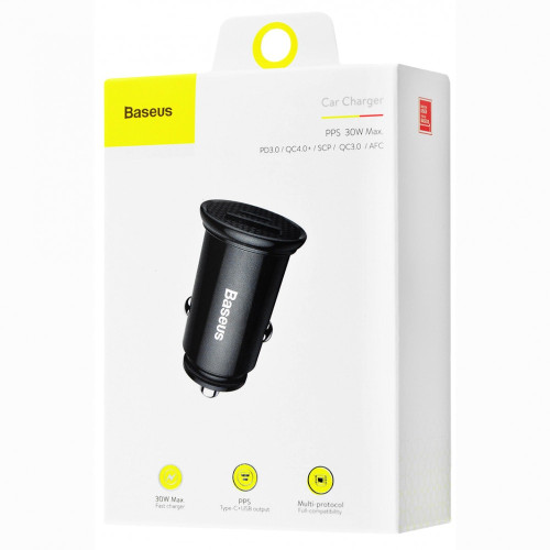 Автомобильное зарядное устройство Baseus Circular Plastic USB-A+USB-C (30W · 3A) (Black)