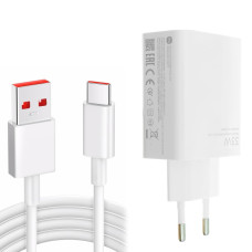 Сетевое зарядное устройство Xiaomi USB-A (33W · 3A) с кабелем USB-A – Type-C (OEM) (White)