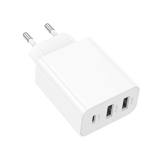 Сетевое зарядное устройство Borofone BA105A 2xUSB-A+USB-C (15W · 3A) (White)