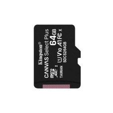 Карта памяти Kingston MicroSDXC Canvas Select Plus Gen3 100R A1 64Gb (sd adapter)