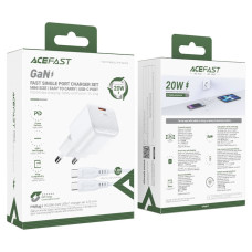 Сетевое зарядное устройство Acefast A77 Mini USB-C (30W · 3A) (White)