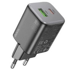 Сетевое зарядное устройство Hoco N41 USB-A+USB-C (20W · 3A) (Black)