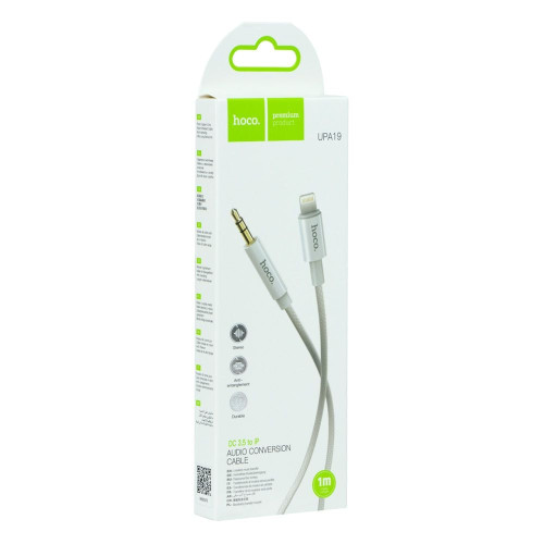 Аудиокабель AUX Hoco UPA19 Lightning – 3.5 мм (1 м) (Silver)