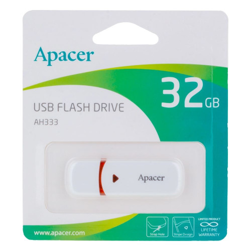Флешка Apacer AH333 64GB USB 2.0 (White)