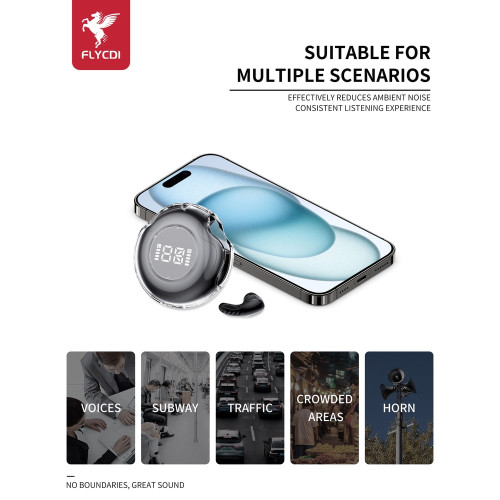 Наушники Bluetooth Wireless FLYCDI TWS-002 (Black)