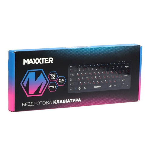 Клавіатура бездротова Maxxter KBW-C01B з українською розкладкою (Black)