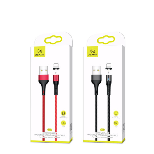 Кабель Usams US-SJ336 U29 Aluminum Alloy Magnetic USB-A – Lightning (2 м · 10W · 2.1A) (Black)