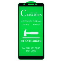 Защитная пленка Ceramic для Samsung A013 Galaxy A01 Core (2020) (Full Glue) (Black)