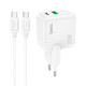 Сетевое зарядное устройство Hoco C111A Lucky USB-A+USB-C (30W · 3A) с кабелем Type-C – Type-C (White)